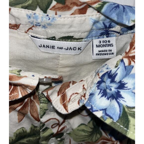 Janie & Jack BABY TROPICAL FLORAL ROMPER One Piece Tropical Floral 3-6 months - Picture 4 of 5